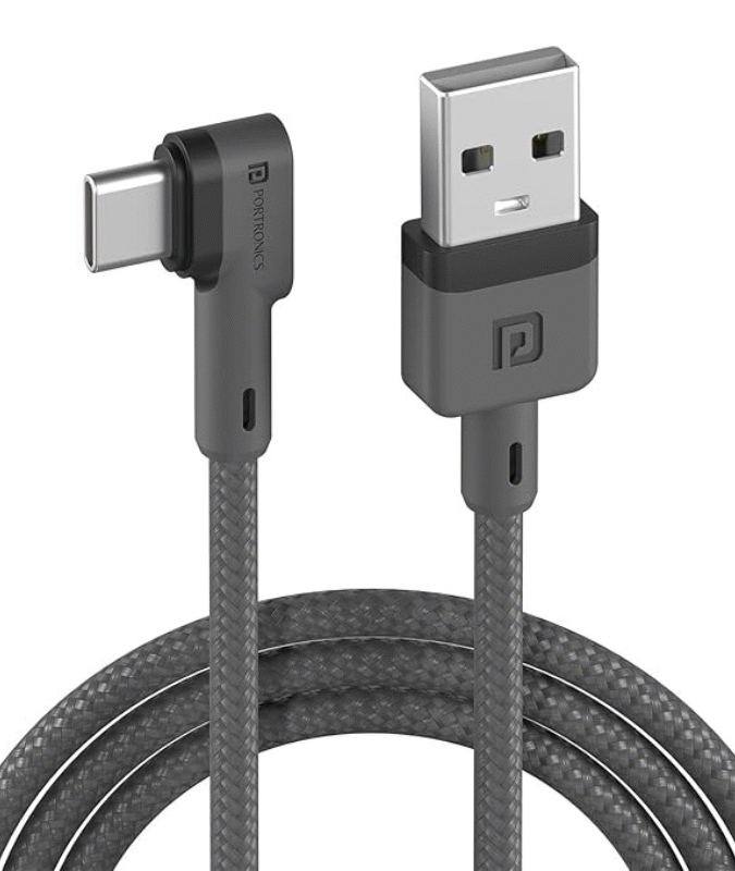 Konnect L POR-1081 Fast Charging 3A Type-C Cable 1.2Meter with Charge & Sync Function for All Type-C Devices (Grey)